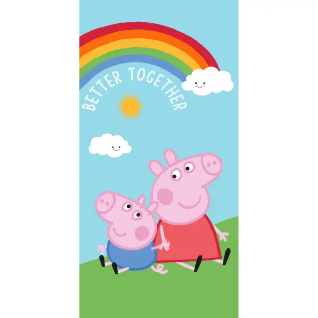 Πετσέτα Θαλάσσης Βαμβακερή Βελούδινη Peppa Pig 320gsm Τυρκουάζ 70 x 140 cm Τυρκουάζ 70 x 140 cm
