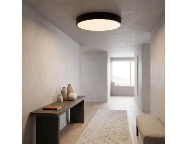 Φωτιστικό Οροφής Απλίκα Slimline Brilliant, με λαμπτήρα LED, τηλεχειριστήριο και διαστάσεις 49x49x8.5cm - Μαύρο