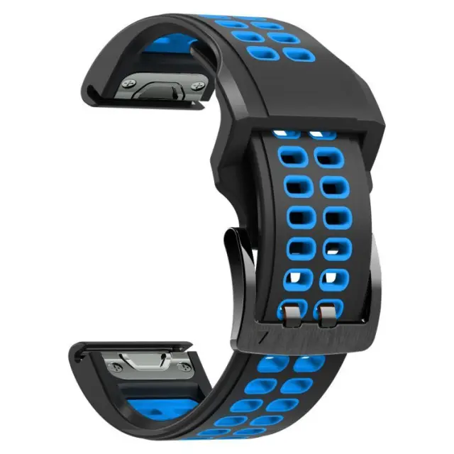 Λουράκι Σιλικόνης Για Garmin Fenix 3/5x/3hr/5x Plus/6x/6x Pro/7x/8/9 (51mm) - Μαύρο Μπλε ΟΕΜ