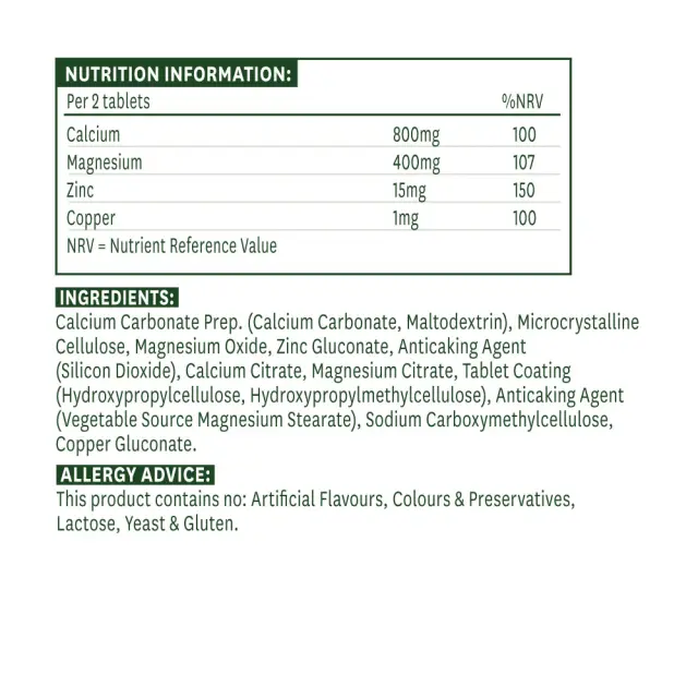 Natures Aid Calcium, Magnesium + Zinc 2