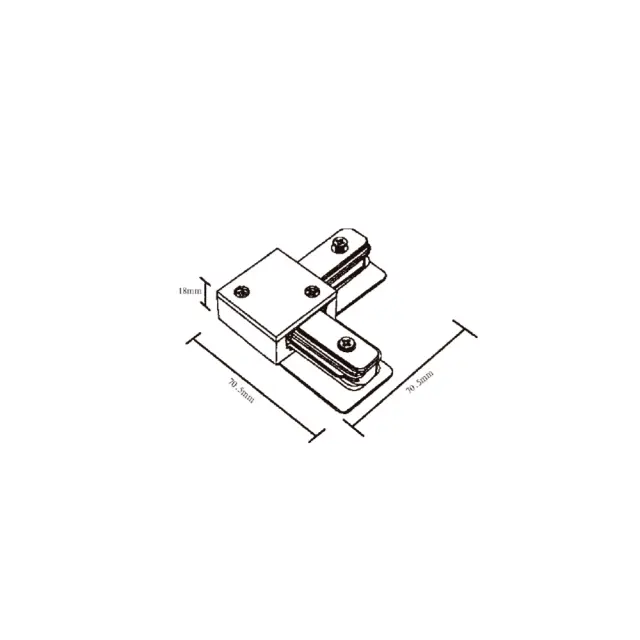 InLight Σύνδεσμος L Μαύρος Μονοφασικής Ράγας (TC1-029-BL) 2