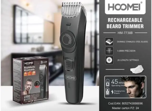 Επαναφορτιζόμενη Κουρευτική Μηχανή Hoomei HM-7738B 2
