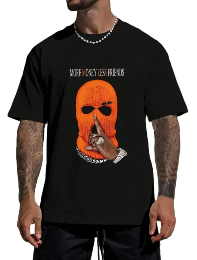 Ghetto Black T-shirt More Money Hip Hop Streetwear 3