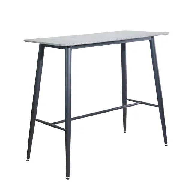 Τραπέζι Bar LAVIDA Μαύρο/Γκρι Μέταλλο/MDF 120x60x106cm