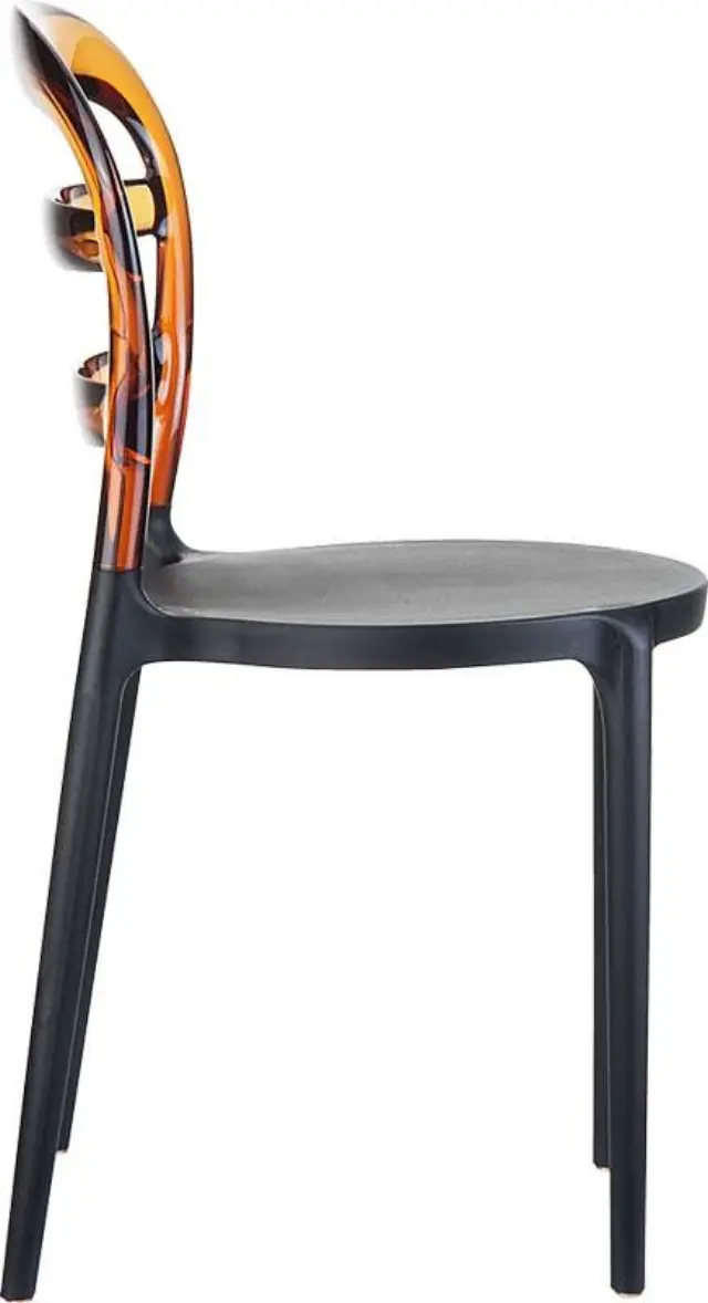 Καρέκλα Στοιβαζόμενη BIBI Μαύρο/Amber PP/Ακρυλικό 42x50x85cm 3