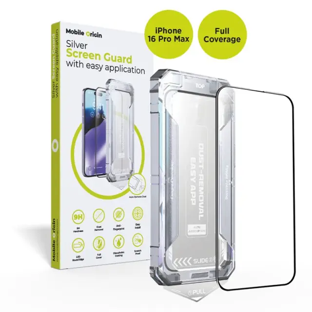 Mobile Origin Yellow Screen Guard with easy application, iPhone 16 Pro Max