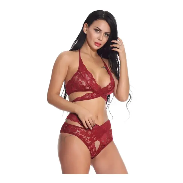 FMS Γυναικείο Sexy Set Δαντέλα Maira, Χρώμα Μπορντό - S