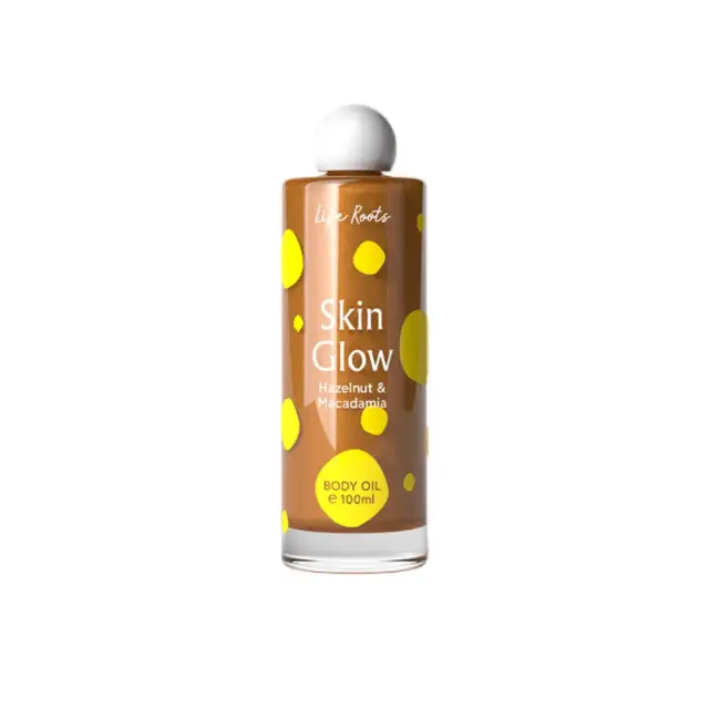 Life Roots Skin Glow Body Oil Hazelnut & Macadamia Shimmering, Ξηρό Λάδι Ενυδάτωσης με Άρωμα Φουντούκι & Μακαδάμια για Λάμψη 100ml