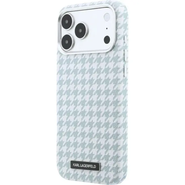 Karl Lagerfeld® Houndstooth Resin Plate Magsafe Θήκη για iPhone 17 Pro Max /18 Pro Max-Blue 2