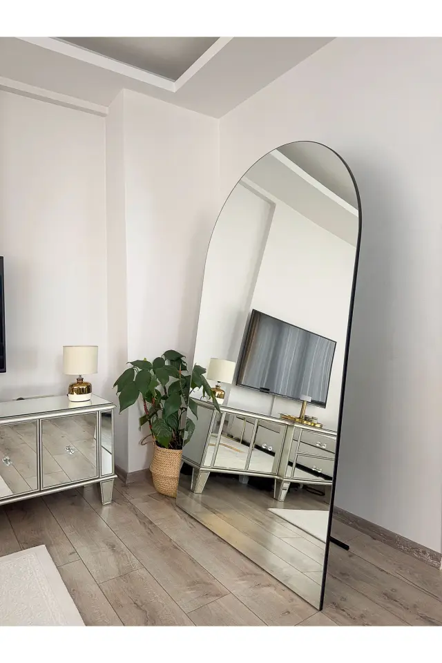 Stewehome Οβάλ επιδαπέδιος καθρέφτης χωρίς πλαίσιο Λευκό 180x100 cm 2