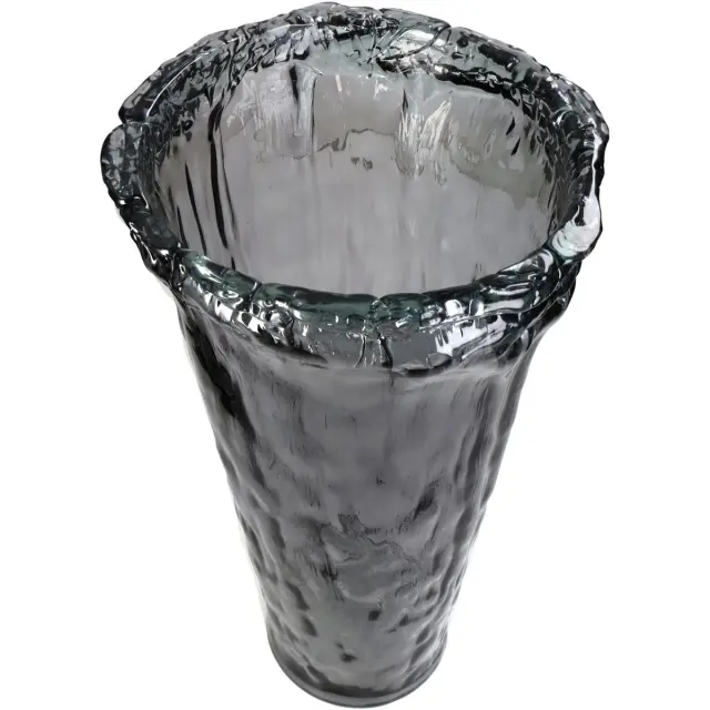 Βάζο Γκρι Ανακυκλωμένο Γυαλί 25x25x50cm 2