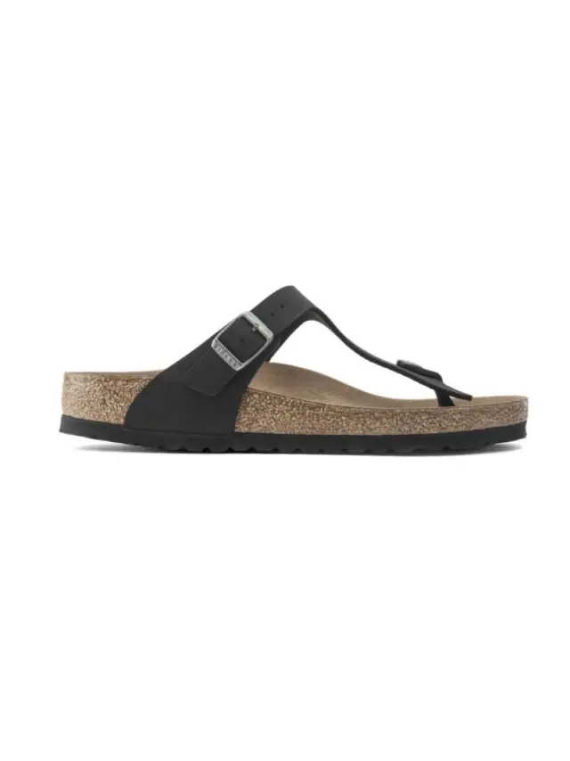 Birkenstock Σαγιονάρες Unisex Birkibuck(ανθεκτικό υλικό της Birkenstock-επιτρέπει την επαφή με το νερό) Μαύρο BIR/GIZEH VEGAN 1020013 BLACK 3