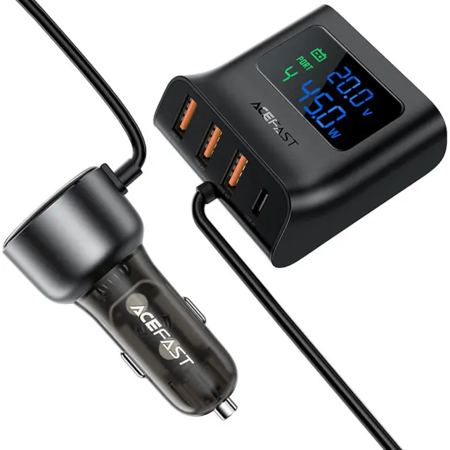 Φορτιστής Αυτοκινήτου Acefast B11 138W με 4xUSB-A 2xUSB-C με Hub Splitter με Καλώδιο 1.10m και LED Ένδειξη Μαύρος 3