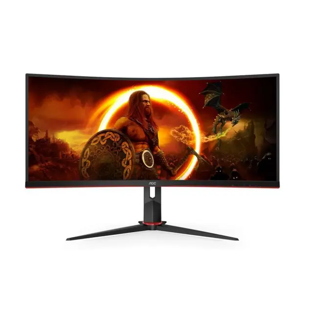 AOC Gaming Monitor 34" CU34G2XP/B Curved UltraWide VA QHD HDR 180Hz Black (CU34G2XP/BK)