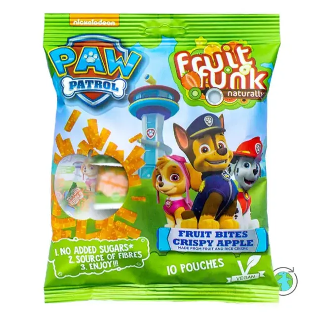 Παιδική Πολυσυσκευασία Paw Patrol Fruit Bites με γεύση Μήλο - FruitFunk - 10x10γρ 8719189354454
