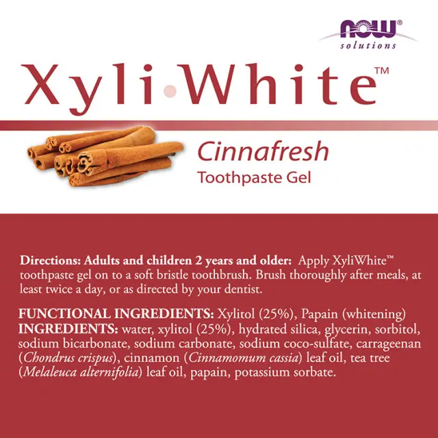 Now Foods XyliWhite Cinnafresh Toothpaste Gel Unflavored, 181 g 2