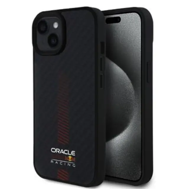 Red Bull Carbon Powerbar MagSafe Case for iPhone 15 Black