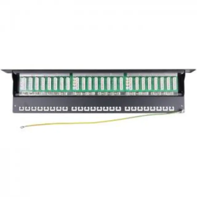 Patch panel κατηγορίας CAT 6Α STP, 24 θυρών σε μαύρο χρώμα. 3