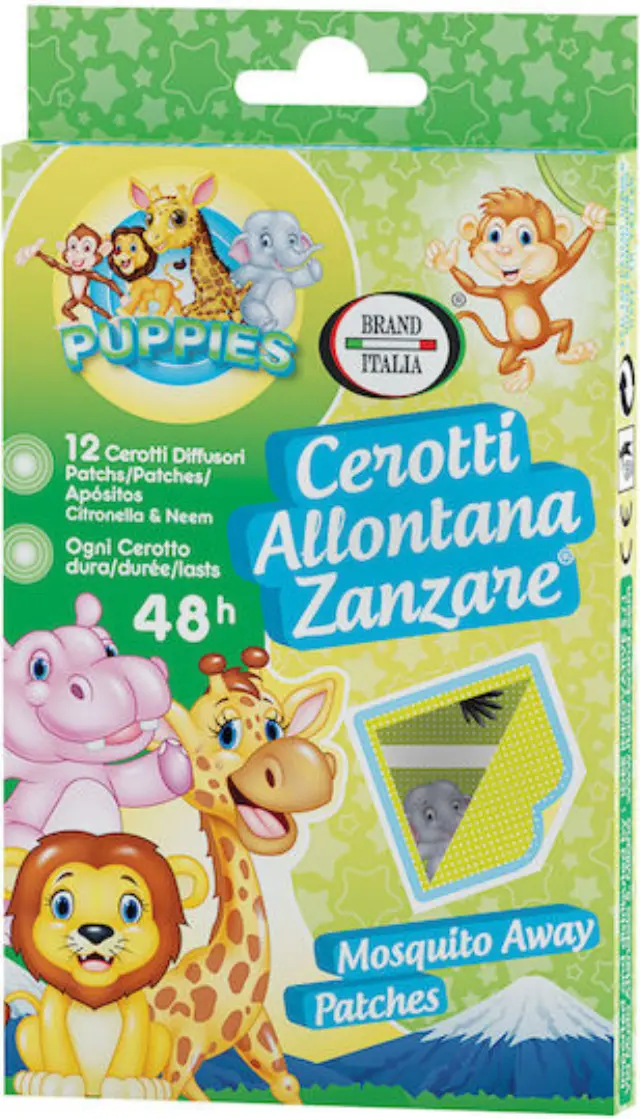 Brand Italia Allontana Zanzare Εντομοαπωθητικά Αυτοκόλλητα Puppies Κατάλληλα για Παιδιά 12τμχ