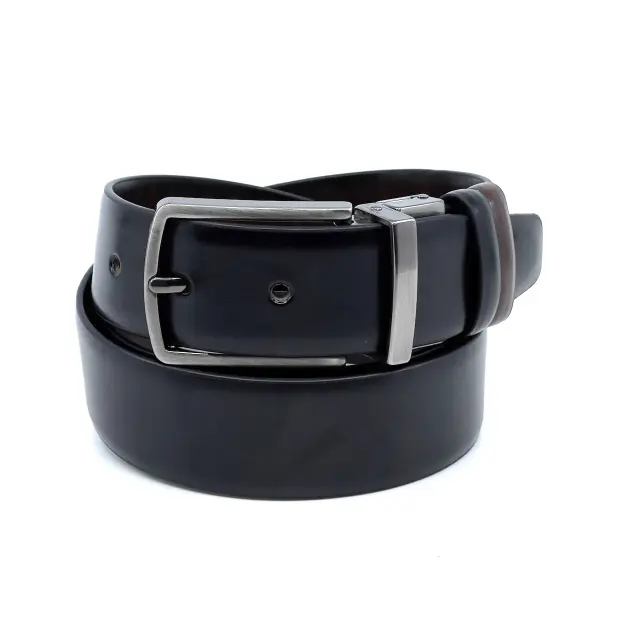 Μαύρη Καφέ Ζώνη Διπλής Όψης P.U. Leather 3,5 cm 2