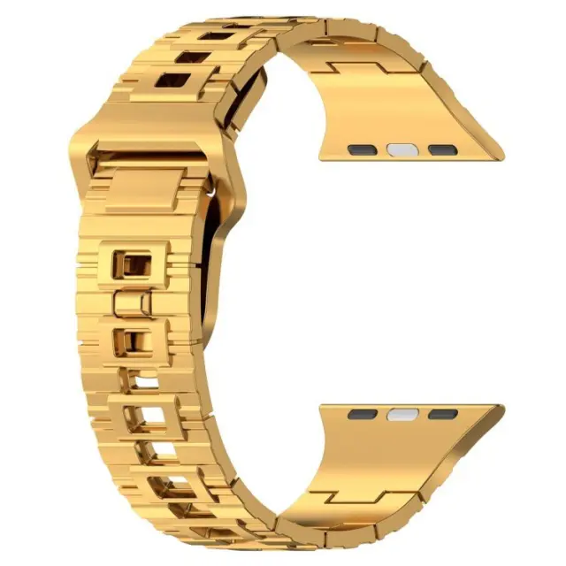 Armor Style Ανταλλακτικό Λουράκι Σιλικόνης για Apple Watch 44/45/46/49mm - Gold OEM 3