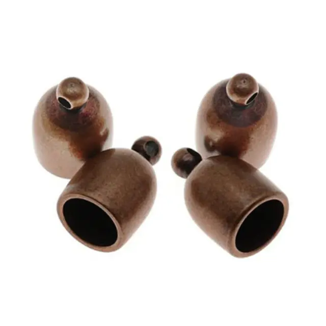 Ακροδέκτης - 12x8mm - Εσωτ.Διαμ. 6mm - Antique Copper Plated - 4τεμ