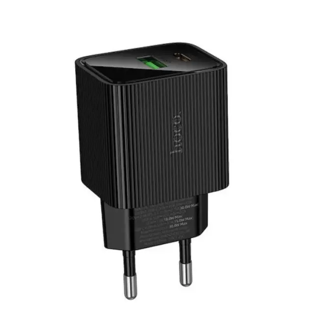 Hoco Φορτιστής Χωρίς Καλώδιο με Θύρα USB-A και Θύρα USB-C 20W Power Delivery / Quick Charge 3.0 Μαύρος (CS84A) 3