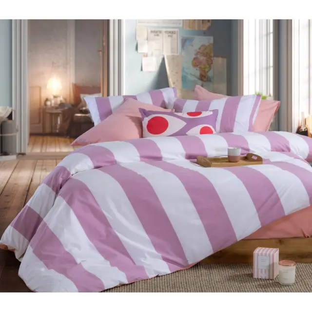 Σετ Σεντόνια Διπλά 4 Τεμαχίων Nef-Nef Casual Vertia Mauve 200x270