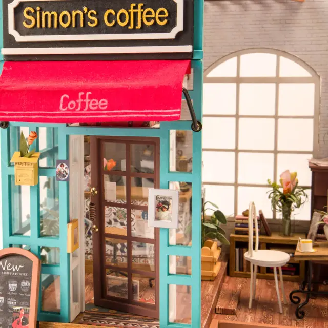 Robotime DIY Παιχνίδι Κατασκευών Ξύλινo Simon's Coffee DG109 2
