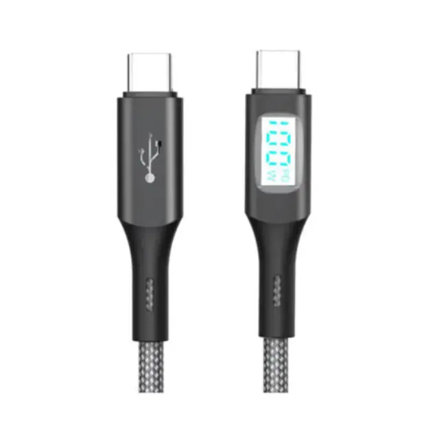 Moxom LED Type-C σε Type-C Καλώδιο 100W Μαύρο 1.5m (MX-CB165)