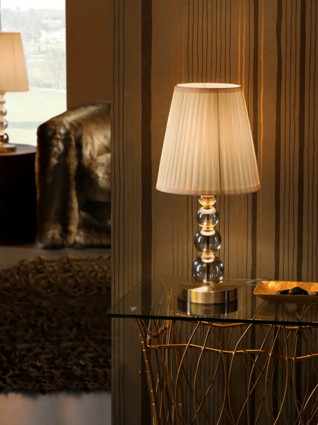 MERCURY SMALL TABLE LAMP φωτιστικό επιτραπέζιο Μπεζ Ορείχαλκος