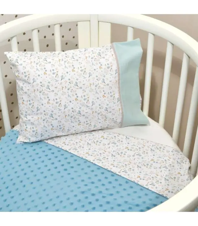 Oliver Baby Des.403 Minky Κουβέρτα Αγκαλιάς Διπλής Όψης Μέντα 75x95