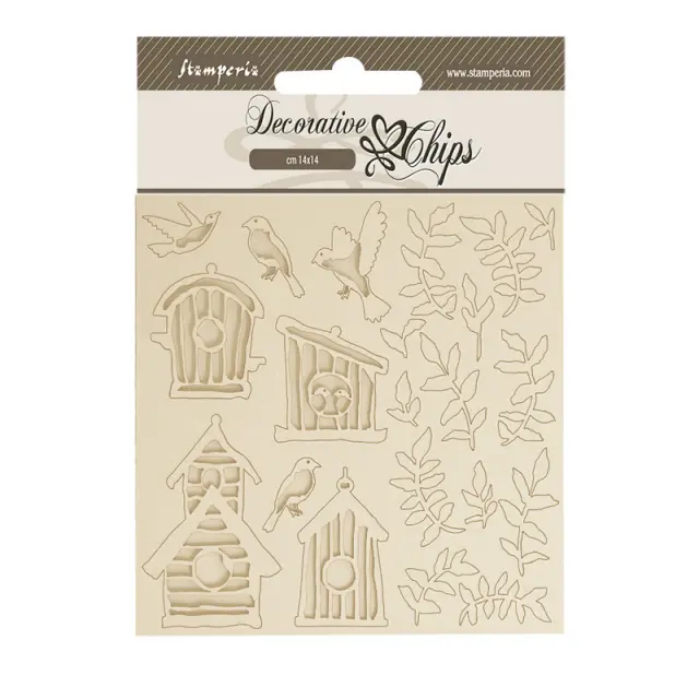 Chipboard Stamperia 14x14cm, Garden, Nests