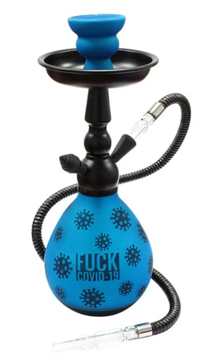 Ναργιλές Hookah Shisha Διπλός F@ck Covid19 Μπλε 1 Hose - 33cm