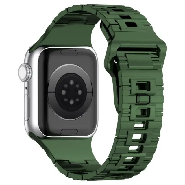 Armor Style Ανταλλακτικό Λουράκι Σιλικόνης για Apple Watch 44/45/46/49mm - Green OEM
