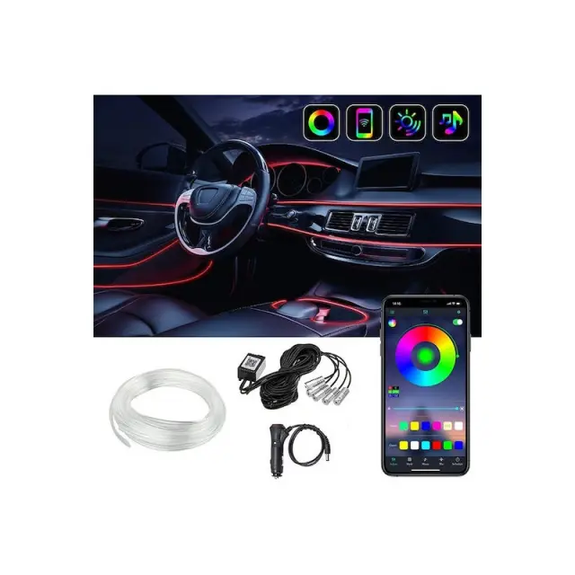 ΣΕΤ ΔΙΑΚΟΣΜΗΤΙΚΟΥ ΦΩΤΙΣΜΟΥ 18LED RGB ΑΥΤΟΚΙΝΗΤΟΥ XD-2606