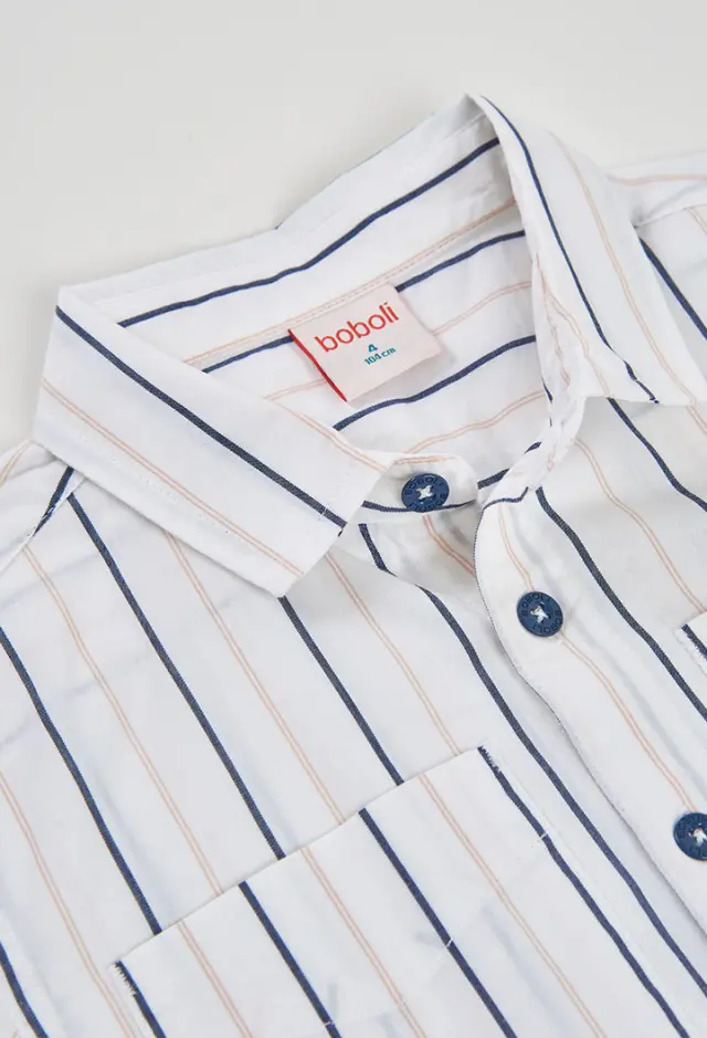 Boboli Poplin πουκάμισο ριγέ για αγόρι 843128-9817 3