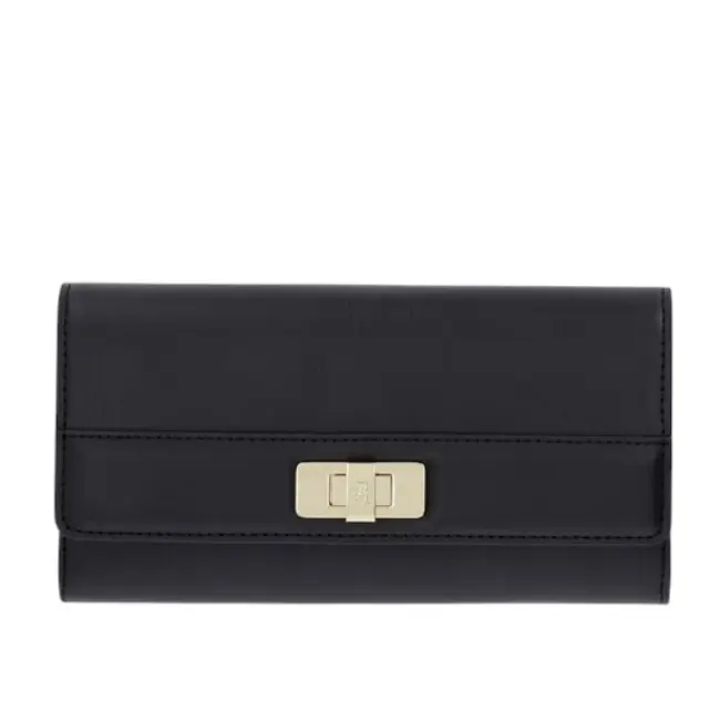 Γυναικείο Πορτοφόλι Tommy Hilfiger Large Flap AW0AW18704-BDS Μαύρο Μαύρο - One Size