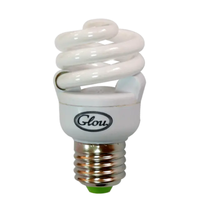 GLOU, Λάμπα Οικονομίας Full Spiral T2 9W 12V E27 DC 6500K