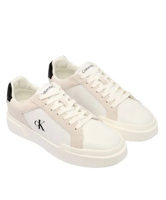 Calvin Klein - Ανδρικά Δερμάτινα Sneakers Chunky YM0YM01348-01W Εκρού 2
