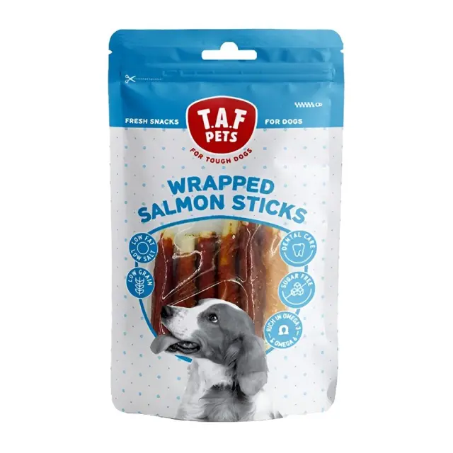 Taf Pets Λιχουδιά Σκύλου Τυλιχτοί Ράβδοι Σολομού 75gr
