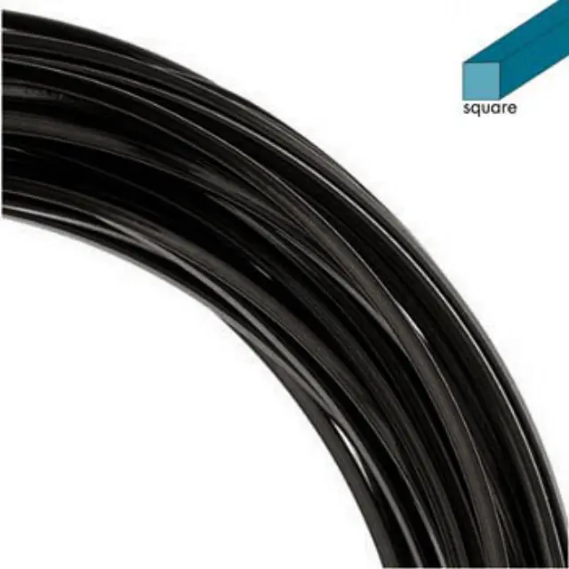 Σύρμα Τετράγωνο - Black Non Tarnish - 0.72mm - 6.6m