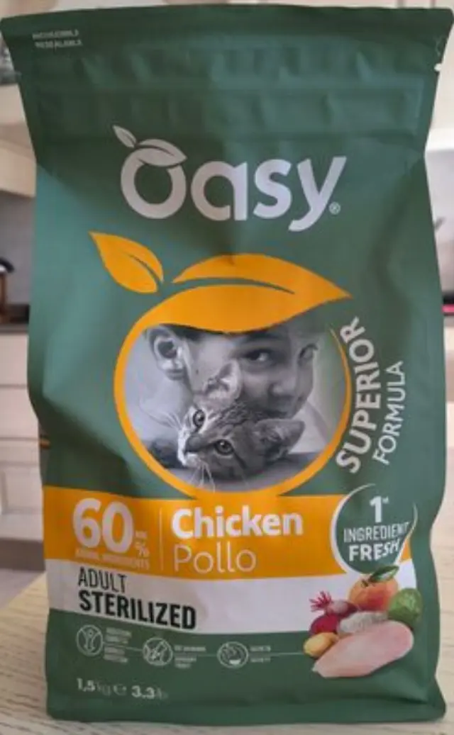 Oasy Low Grain Cat Adult Sterilised Chicken 1,5Kg Μονόχρωμο