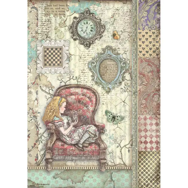Ριζόχαρτο ντεκουπάζ Stamperia 21x29cm, Alice on the chair