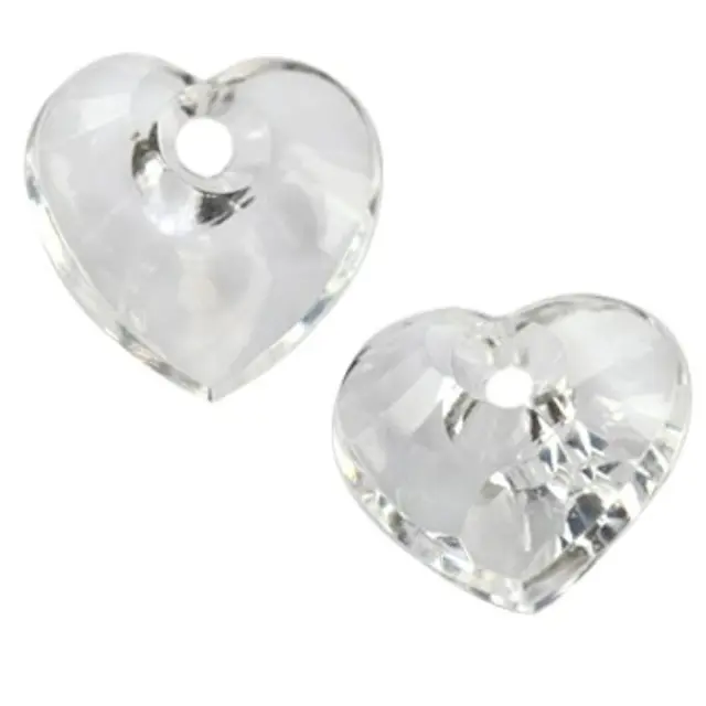 Χάντρα Συνθετική Heart Transparent Ice - 20x20mm - 20τεμ