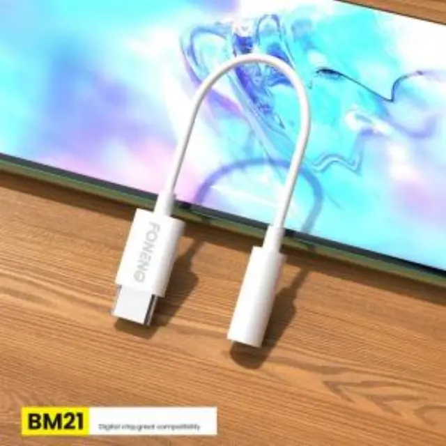 Αντάπτορας Foneng BM21 3.5mm Θηλυκό σε USB C Αρσενικό 0.1m Λευκό N71207 3