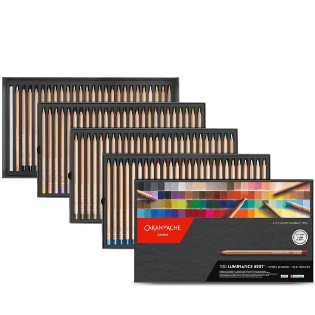 Σετ Ξυλομπογιές Caran d'Ache Luminance 6901, 100 Χρώματα + 2 Blender