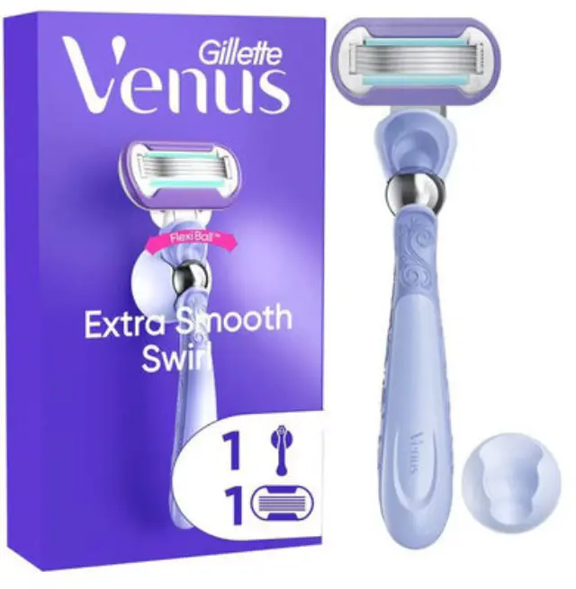 Gillette Venus Deluxe Smooth Swirl Ξυραφάκι Σώματος με Ανταλλακτική Κεφαλή 5 Λεπίδων και Λιπαντική Ταινία για Ευαίσθητες Επιδερμίδες