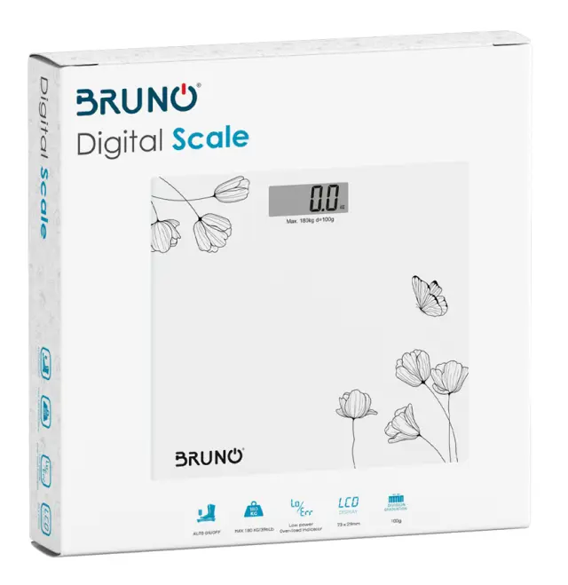 BRUNO ψηφιακή ζυγαριά BRN-0055, έως 180kg, λευκή 2