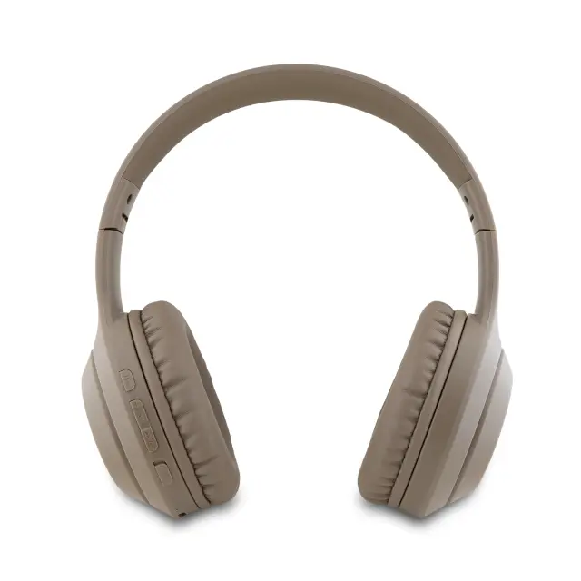 Guess Classic Silver Logo Wireless Headphone Brown 3